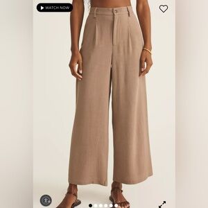Z Supply Vista Wide Leg Pant, Iced Coffee, Size M